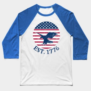 American Flag with Eagle, Est. 1776 Baseball T-Shirt